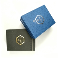 Boîte de parfum en papier de luxe Golden Supplier Boîtes en papier couvercle et base pour vernis à ongles Blue Skincare Cosmetic Gift Wrapping Paper Box