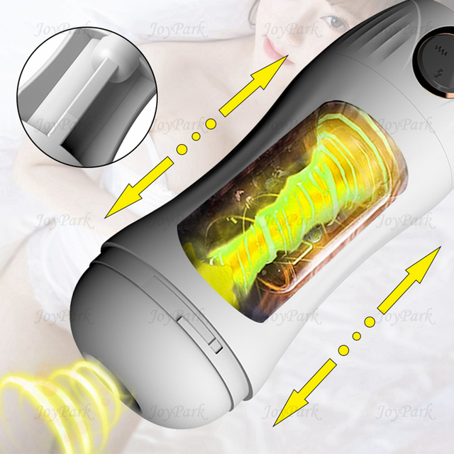 JoyPark Automatic Electric Voice 10-Speed 5-Sucking Waterproof USB Rechargeable Male Vibrating Blow Job Sucking Masturbator Sex