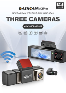 กล้องติดรถยนต์ 3 ทาง 4K DVR GPS ADAS บันทึกภาพขณะจอด 24 ชม. กล้องหน้า-หลัง-ในรถ พร้อมหน้าจอ IPS สำหรับรถยนต์ - Product Image 3