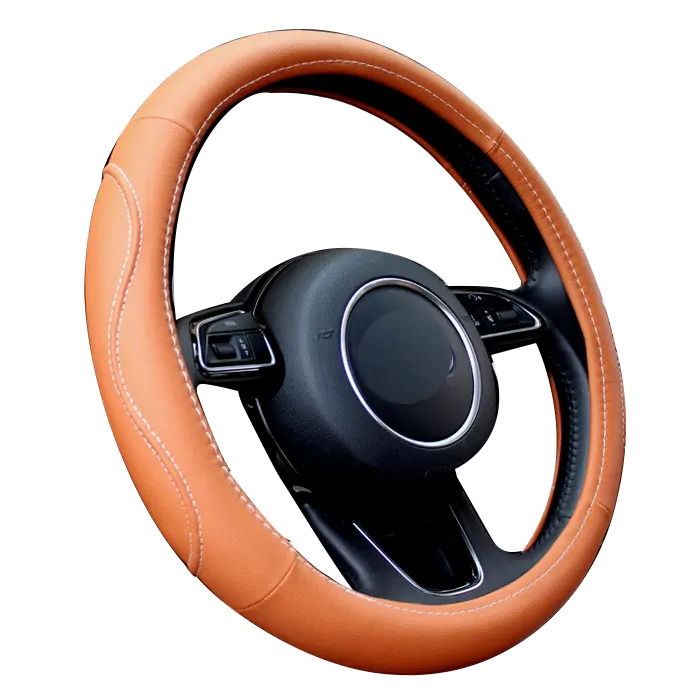 Sarung setir mobil cincin kulit serat mikro, Sarung roda kemudi mobil anti selip, karet kulit nyaman ukuran Universal untuk mobil