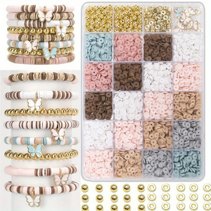 Diy Jewelry <b>Set</b> 24 Compartment Polymer Clay <b>Beads</b> Spacers For Childrens Bracelet Making Age 7 12 Years - Product Image 1
