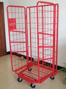 औद्योगिक मध्यम शुल्क फोल्डिंग कार्गो और भंडारण उपकरण तीन पक्षीय धातु रोल पिंजरे ट्रॉली ट्रॉली - Product Image 2