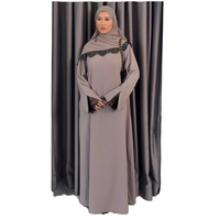 Nouvelle Abaya élégante en dentelle de Dubaï 2026, ensemble 2 pièces, vêtements islamiques, robe modeste pour femmes musulmanes en Nida, hijab assorti, été printemps