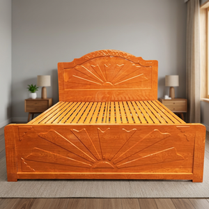 Base de Cama Queen de Acero con Recubrimiento en Polvo de Alta Calidad, Diseño Tipo Madera, Elegante y Sofisticada, Convertible y Duradera - Product Image 2