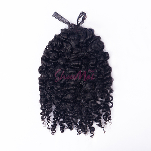 Penjualan laris 2025 ujung bulu manusia pra lingkaran kepang keriting rambut manusia berbulu keriting keriting keriting - Product Image 5