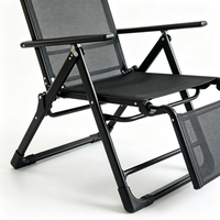 Chaise longue pliable moderne avec cadre en acier inoxydable, design nouveau, hauteur réglable, imperméable, avec coussin
