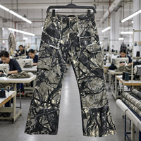 Pantalon cargo camouflage Yingling pour homme, patchwork, multi-poches, vintage, lavé, streetwear, en twill épais, imprimé DTG