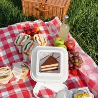 ETpack Bagasse biodégradable en papier de canne à sucre Boîte à lunch de 4 pouces Gâteau Alimentaire Hamburger Jetable Cupcakes Pulp Material Packaging