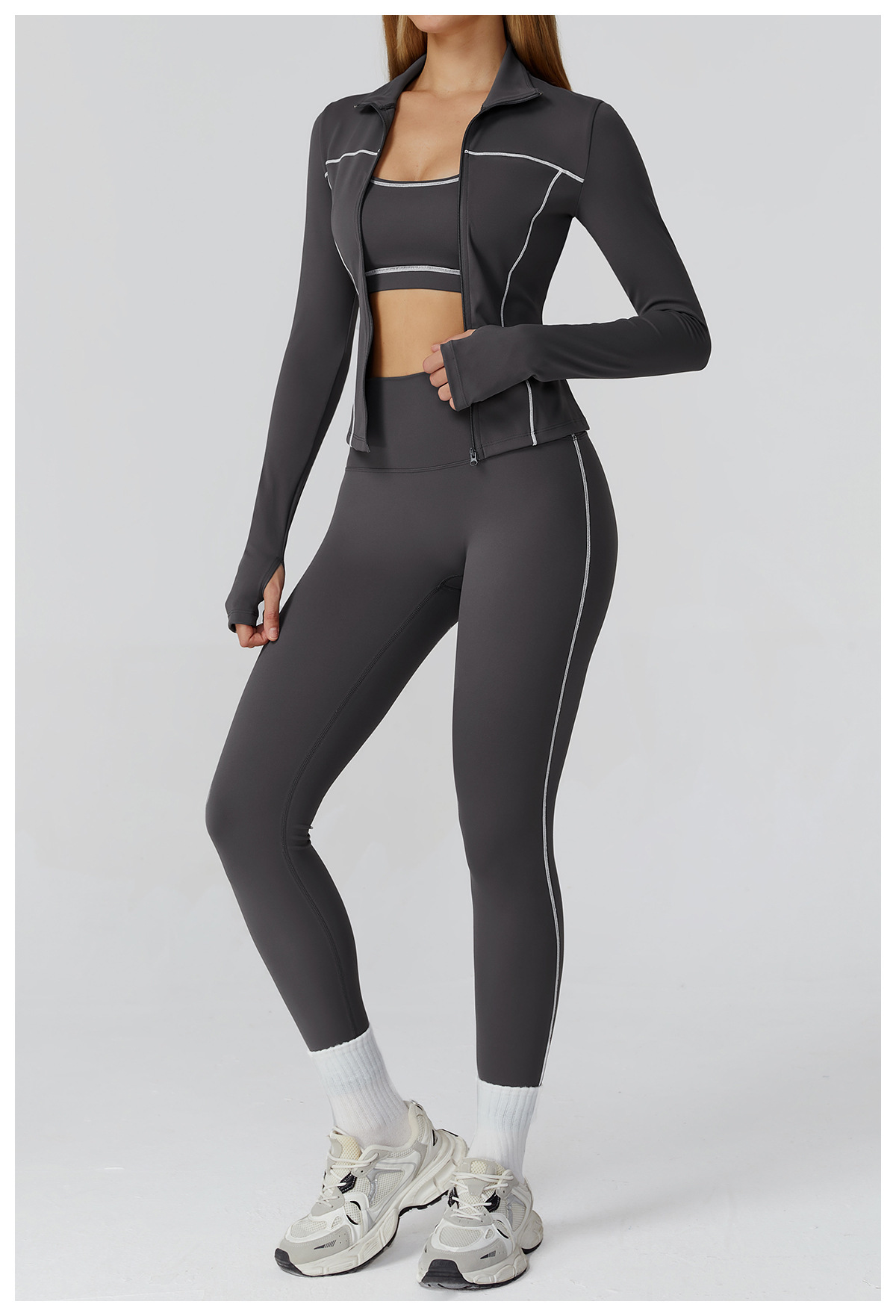 Color-Block Activewear Set: colour and size-option reference for private-label production