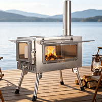 Réchaud de camping pliable en acier inoxydable pour bois et charbon de bois, idéal pour la survie en extérieur, les randonnées et les barbecues dans le jardin