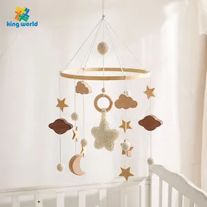 Baby Rattles Handcraft Full Star Bed Crib Rattle Bed Bell Wooden Baby Room Pendant Forest Stuffed Crib Nursery Baby Mobiles