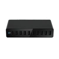 Cargador USB de 60W con 10 Puertos para Teléfonos Móviles/Tabletas, Estación de Carga USB Inteligente Multifuncional de 5V/12A 60W