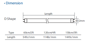 Factory 5 Year Warranty T8 Batten Tube Light <strong>T5</strong> 8w Blue Fluorescent Tube Light Led Tube <strong>Lighting</strong> T8 <strong>Fixture</strong> for Indoor - Product Image 4