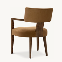 Fauteuil personnalisable en tissu coloré avec structure en bois massif, chaises de salle à manger en tissu pour la maison