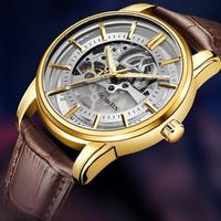 Montre homme OCHSTIN 7010A GA7010A, bracelet en cuir, étanche, style business, cadran ajouré, automatique, mécanique.