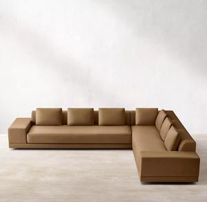 RH CORTONA LEDERSOFA-SET Echtes Braunes Leder Zeitgenössisches Konvertierbares Modulares Schlafsofa Moderne Luxus-Wohnzimmermöbel - Product Image 5