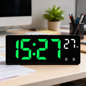 Reloj Despertador Digital LED para Sala de Estar, Rojo, Simple, Electrónico, Creativo, Colorido, Grande, Blanco, <span class=keywords><strong>con</strong></span> Temporizador, Pantalla de Día, Recordatorio de Escritorio, Hazlo Tú Mismo - Product Image 1