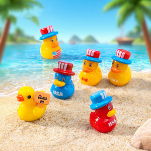 Miniature Hat Duck 4th of July Independence Day USA Memorial Day Party Favors <strong>Gifts</strong> Patriotic Mini <strong>Resin</strong> Duck Figurine Ornaments - Product Image 3
