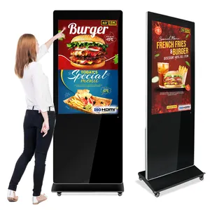 43 55 inch Indoor Floor Stand Kiosk Digital Signage and Display Android WiFi IPS Screen Advertising LCD Display Screen