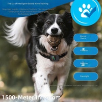 Collier anti-aboiement intelligent 1500m avec interphone vocal, télécommande d'entraînement pour chien, étanche et rechargeable pour jusqu'à 3 chiens