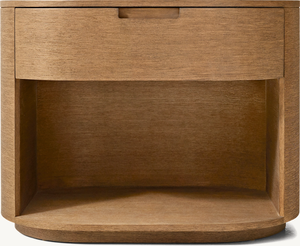 Mobili camera da letto di lusso fatti a mano in rovere bianco comodino con cassetto e mensola - Product Image 3