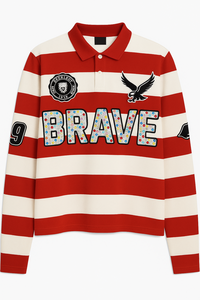 Maglietta a <span class=keywords><strong>manica</strong></span> <span class=keywords><strong>lunga</strong></span> con <span class=keywords><strong>Polo</strong></span> con ricamo in strass di spugna francese a strisce termiche personalizzate - Product Image 6