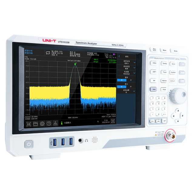 UNI-T UTS1032T Spectrum Analyzer 9 kHz - 3.2 GHz -98dBc/Hz RBW 1Hz-1MHz -161dBm 10.1 Inch Touch Screen with Tracking Source