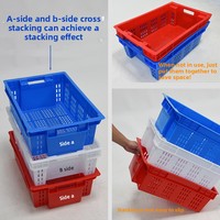 Caisses en plastique haute résistance et durables, couleur personnalisée, pour stockage frigorifique, abattoir, transport de viande fraîche/congelée