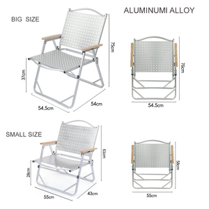 Chaise pliante Kermit en aluminium pour pique-nique et camping en plein air, chaise de plage légère en bois Kermit - Product Image 2