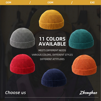 Bonnet en tricot personnalisé, couleur unie, tissu courant, décontracté, chaud pour l'hiver, unisexe