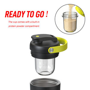 Ensemble de bouteilles shaker pour protéines sportives de 750 ml, shaker à double paroi <span class=keywords><strong>en</strong></span> Tritan, récipient à protéines <span class=keywords><strong>en</strong></span> acier inoxydable 304 et cuillère, ensemble de fitness - Product Image 2