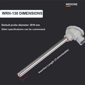 เซ็นเซอร์วัดอุณหภูมิแบบเทอร์โมคัปเปิลชนิด K ยี่ห้อ Wedone แบบยึดติดด้วยหน้าแปลน ความยาวแบบกำหนดเอง ความแม่นยำระดับ 1 สำหรับการวัดอุณหภูมิสูง - Product Image 1