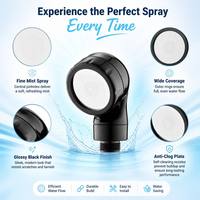 Pommeau de douche mural haute performance pour spa, transparent bleu, durable, économe en eau et écologique, idéal pour le lavage des cheveux