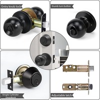 Ensemble de serrures de sécurité extérieures à combinaison, 3 clés, noir mat, qualité ANSI 3, matériel de serrure de porte pour distributeur, directement de l'usine