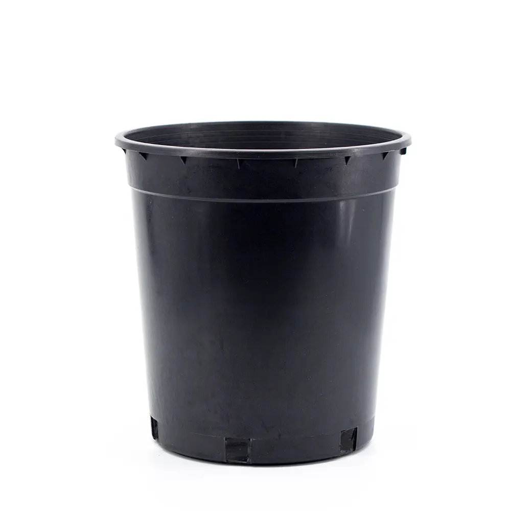 Promozione a basso prezzo durevole da 1 a 25 galloni fioriera in plastica nera vasi da vivaio per piantine di fiori