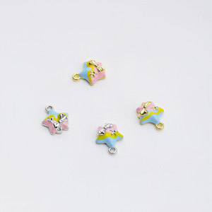 Breloques en alliage de zinc en forme d'étoile avec nœud et motif étoile pour la fabrication de bijoux DIY, bracelets, colliers et accessoires - Product Image 1