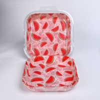 Papiers de cuisson jetables carrés à motif pastèque pour friteuse à air, résistants à l'huile, en papier sulfurisé, accessoires pour friteuse à air de cuisine