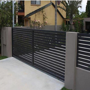 Clôture de jardin en alliage d'aluminium 4x6 pieds (1,2x3m) avec persiennes pour <span class=keywords><strong>balcon</strong></span>, panneau de clôture moderne à lattes, garde-corps de terrasse de villa, finition poudrée - Product Image 4