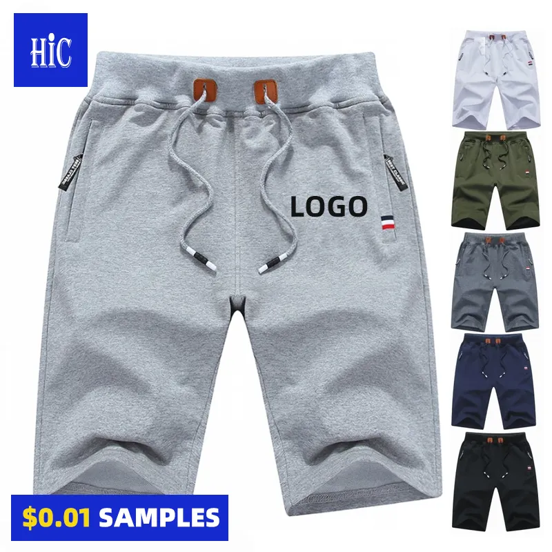 HIC Wholesale 260G Custom Shorts For Men Graphic Sweat Shorts Knitted Casual Solid Blank Joggers Running Outdoor Pants