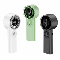 Ventilateur portable à main, 100 vitesses, rechargeable par USB, mini ventilateur avec affichage numérique, moteur sans balais, pour la maison, le bureau, les voyages, l'extérieur