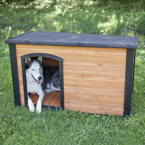 Maison de chien en bois extérieure MSH-D014 avec motif animal de fermeture de bouton de logo personnalisé pour la promotion de petits animaux - Product Image 3