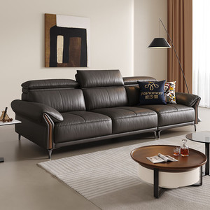 도매 가죽 소파 모더노스 다크 브라운 소파 모양 세트 홈 가구 소파 세트 떠나는 방 가죽 안락 의자 - Product Image 3