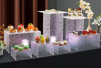 Support d'affichage moderne en acrylique écologique pour buffet d'hôtel, pour gâteaux, desserts et décorations lumineuses
