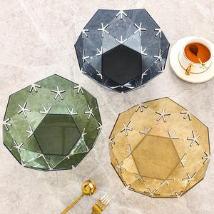 Plato de frutas transparente de lujo ligero y sencillo con diseño de pétalos para la sala de estar, mesa de té, frutas secas y aperitivos. - Product Image 4