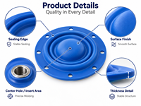 Diaphragme en caoutchouc NBR EPDM Silicone moulé sur mesure pour pompes de contrôle de fluides