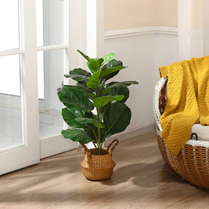 Albero di Ficus Lyrata Artificiale Grande in Materiale PE Resistente ai Raggi UV, Ecologico, per Decorazione Interna del Soggiorno - Product Image 1