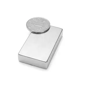 N52 Magnet Neodymium Super Kuat 40X20X10Mm Magnet NdFeB Bentuk Blok Kustom