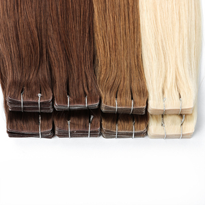 وصلات شعر صالون بلوند بشريط حقن، متوافقة مع اتجاه القشرة، 100% شعر بشري روسي نقي، مستقيمة وغير مرئية - Product Image 4