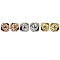 Prix d'usine, haute qualité, boucles d'oreilles solitaires vintage en or blanc massif 18 carats avec diamant véritable pour femme, fiançailles, mariage, fête
