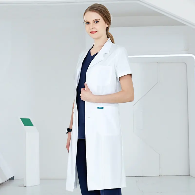 Professional White Doctor Lab Coats Scrubs Medical Doctor Uniform Unisex Dentist Clinic S-3XL Spandex Polyester OEM Service